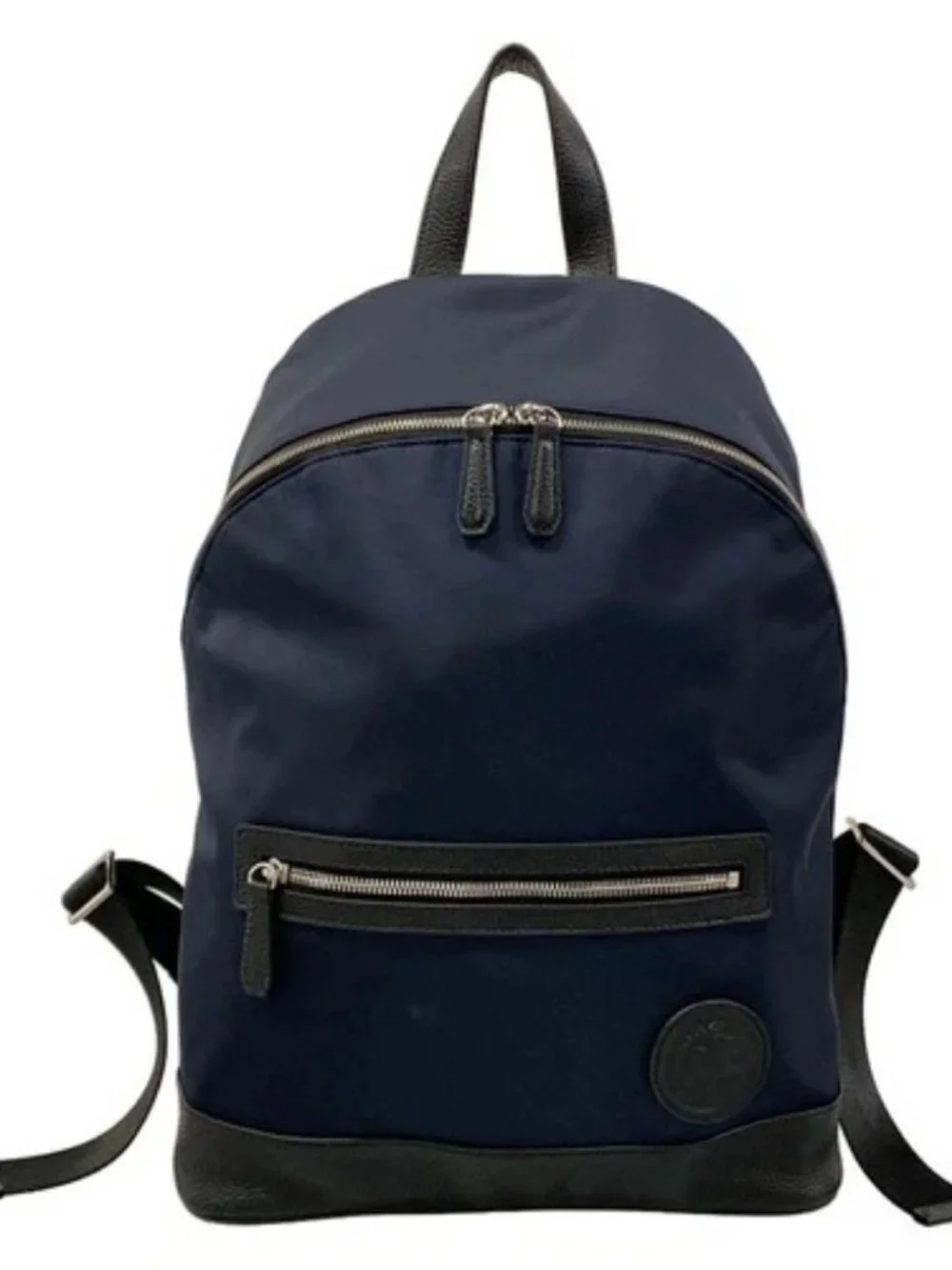 HUNTING WORLD Dark Navy Black Nylon Leather Backpack